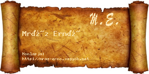 Mráz Ernő névjegykártya