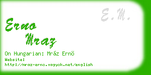 erno mraz business card