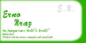 erno mraz business card